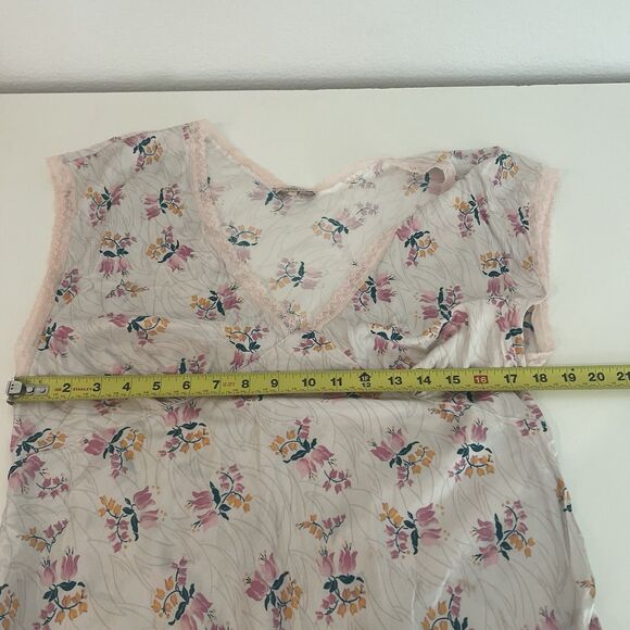 Morgan Lane Cordelia Lace Trimmed Floral Print Satin Nightgown Sz Xl Cottagecore - Picture 7 of 8